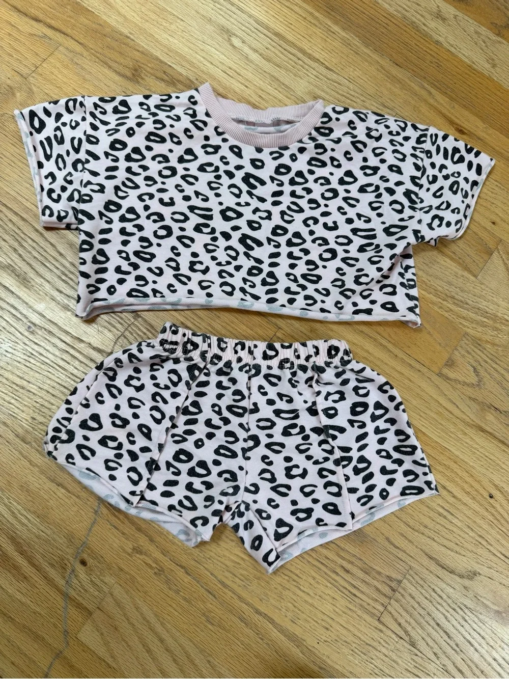 Girls Toddler Pink Leopard Print Matching Set - 3T